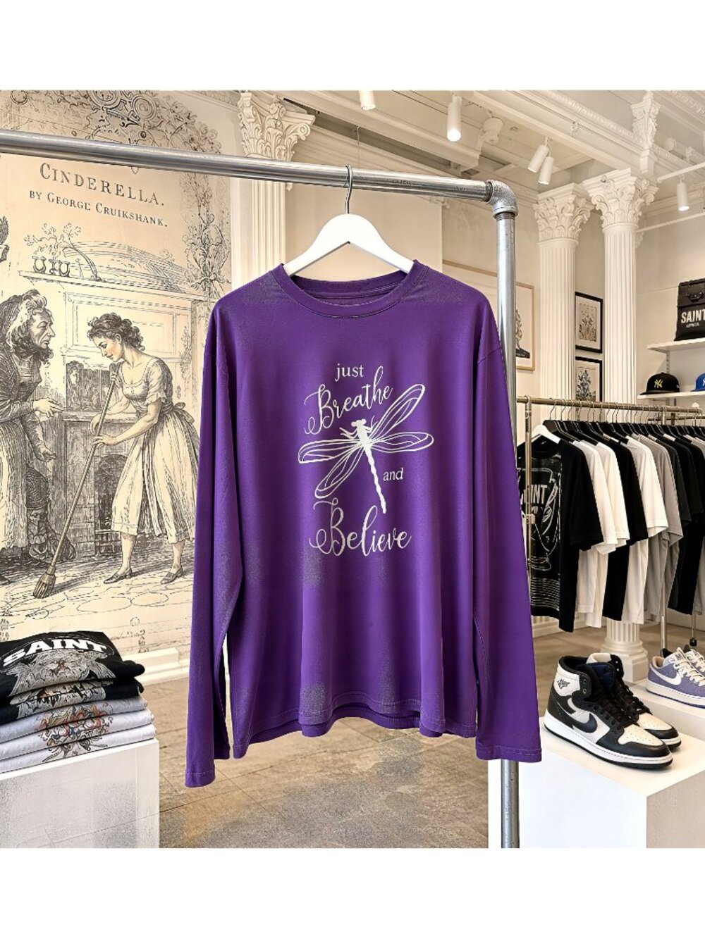 SHEIN “Just Breathe and Believe” Long Sleeve Shirts – Medium